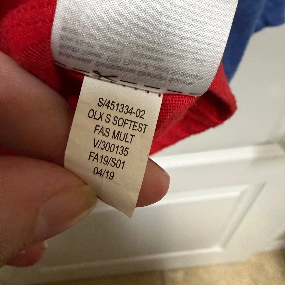 Old Navy Boys Red Blue Raglan‎ Baseball Long Sleeve Tee Shirt S 6-7